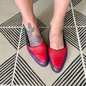 Vintage 80’s color block flats